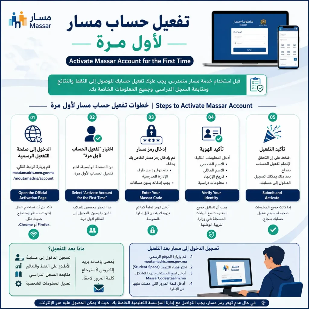 تفعيل حساب مسار لأول مرة