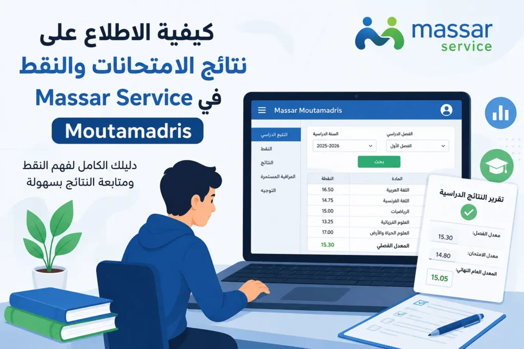 نتائج الامتحانات في Massar Service