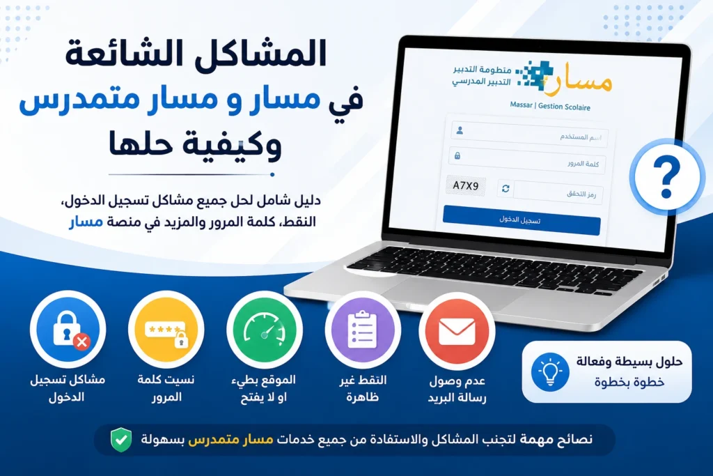 المشاكل الشائعة في مسار و مسار متمدرس